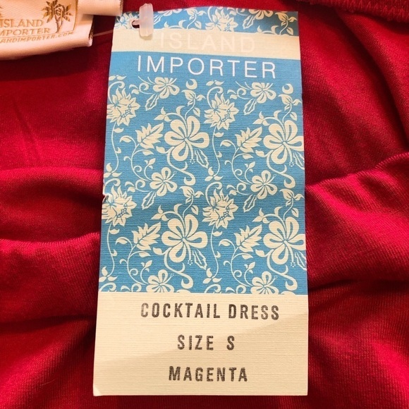 Island Importer/ NWT/ Women's Rayon Cocktail Island Dress/ Bright Pink / S - Picture 10 of 15